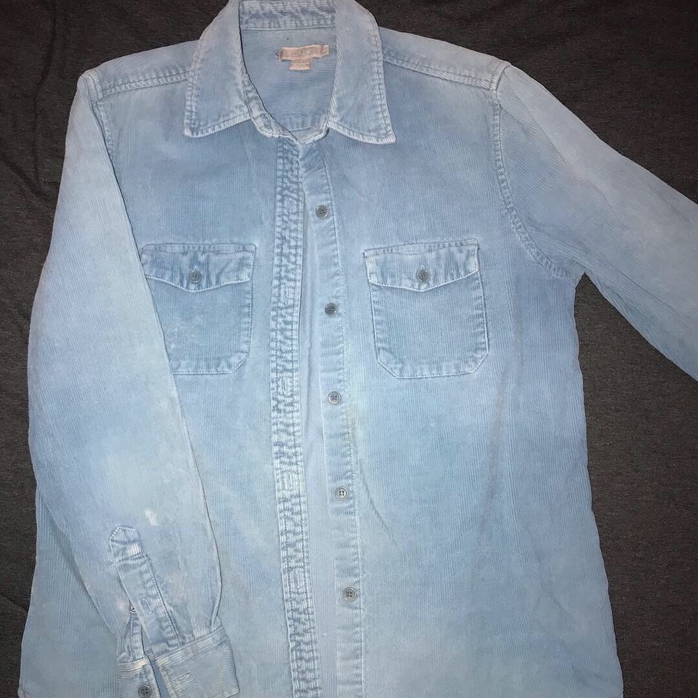 baby blue corduroy button down